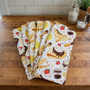 lot essuie tout lavables motif crêpes
