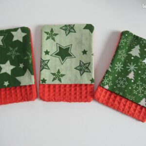 lot 3 lingettes démaquillantes réversibles lavables thème noël