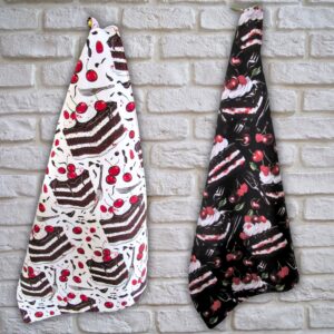 lot 2 torchons de vaisselle/essuie mains motif foret noire