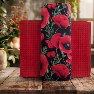 lot 6 feuilles essuie tout lavables coquelicot
