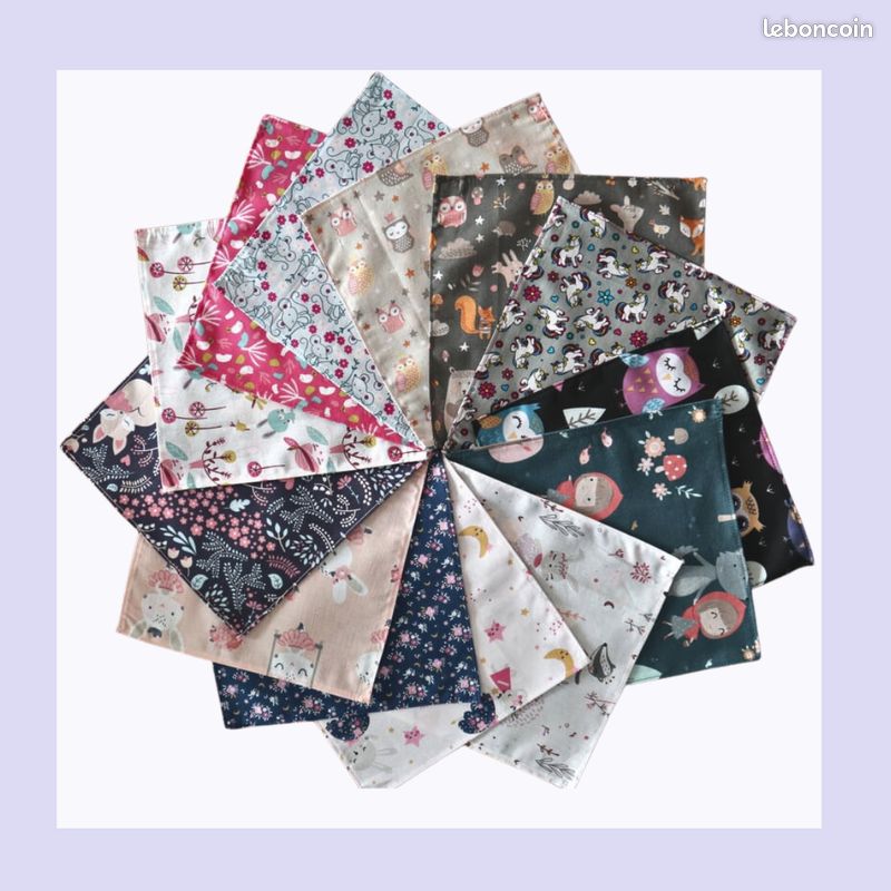lot mouchoirs en tissu surprise pour fille