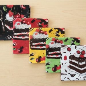 lot 5 serviettes de table adulte motif forêt noire