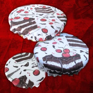 lot 3 charlottes alimentaires foret noire fond blanc